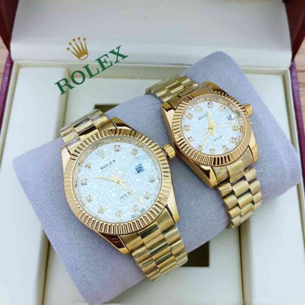 Gold Tone Rolex Couple Watch-R-W-08