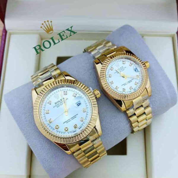 Golden Rolex Couple Watch-R-W-02