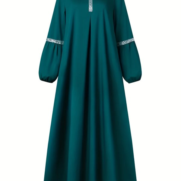 Exquisite Dubai Nights Sequined Abaya Dress from Newness, shimmering with elegance. Modern and stylish abaya design.