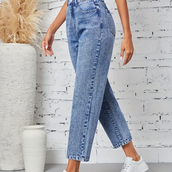 Effortless Chic Straight Leg Jeans by Kiki Angel. Flattering straight-leg fit in versatile wash. Perfect for any occasion.
