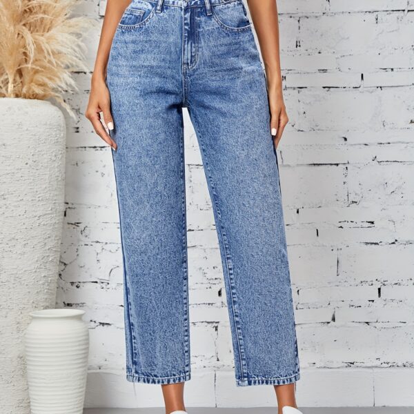 Effortless Chic Straight Leg Jeans by Kiki Angel. Flattering straight-leg fit in versatile wash. Perfect for any occasion.