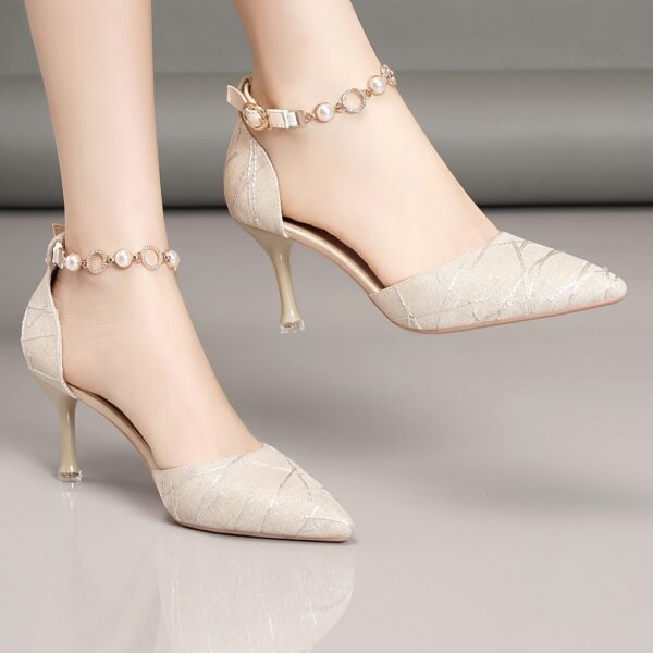 Newness Celestial Shimmer Glitter High Heels: Elevate your evening look with these dazzling glitter heels. Perfect for adding a touch of glamour to any outfit.