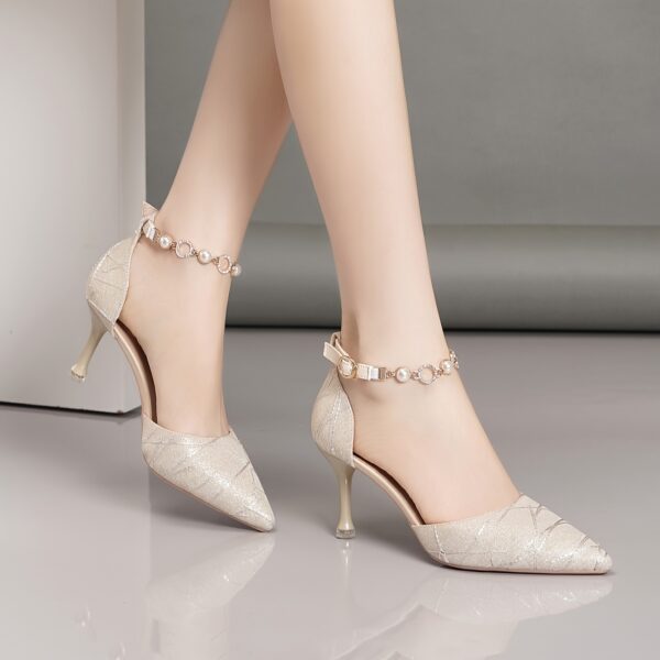 Newness Celestial Shimmer Glitter High Heels: Elevate your evening look with these dazzling glitter heels. Perfect for adding a touch of glamour to any outfit.