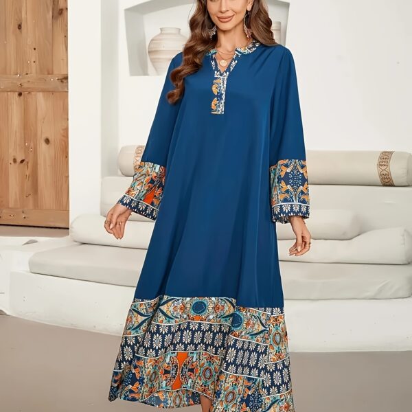 Casablanca Floral Abaya Dress: A stunning modern abaya dress, featuring a vibrant floral print. This modest fashion piece is perfect for any occasion.