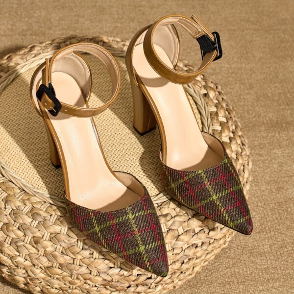 Newness Sunset Stroll Ankle Strap Heels: Elegant ankle strap heels in a sunset-inspired color, perfect for elevating your style.
