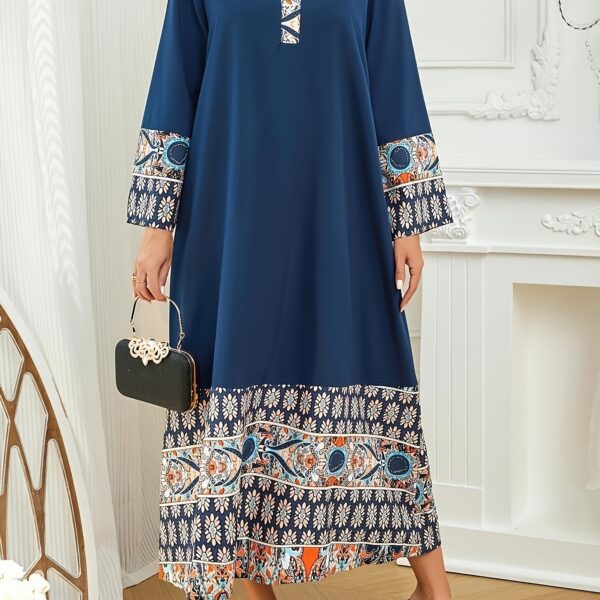 Casablanca Floral Abaya Dress: A stunning modern abaya dress, featuring a vibrant floral print. This modest fashion piece is perfect for any occasion.
