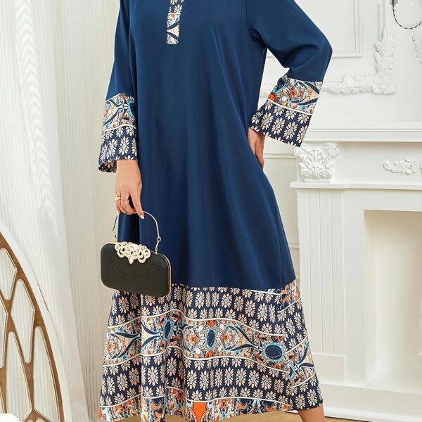 Casablanca Floral Abaya Dress: A stunning modern abaya dress, featuring a vibrant floral print. This modest fashion piece is perfect for any occasion.