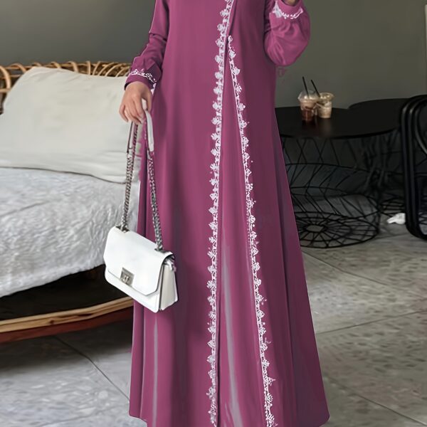 Model wearing the Newness Serene Crochet Maxi Dress, a stunning floor-length crochet dress perfect for any occasion. The dress drapes beautifully, showcasing its intricate crochet detailing.