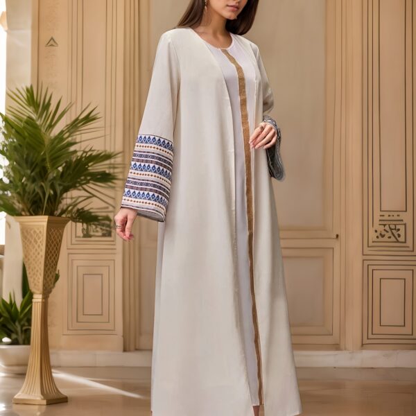Effortless chic Casablanca Geometric Abaya in spring/summer style, perfect for any occasion.
