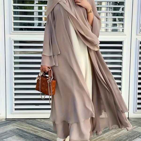 Effortlessly elegant Serene Serenity Muslim Long Robe in flowing fabric, perfect for any occasion.