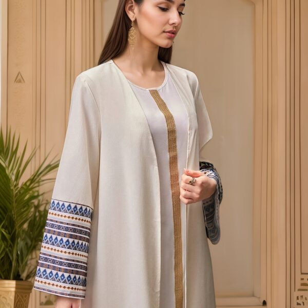Effortless chic Casablanca Geometric Abaya in spring/summer style, perfect for any occasion.