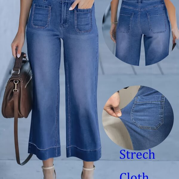Stylish model wearing Newness' Coastal Breeze Wide Leg Jeans, showcasing the flattering wide-leg silhouette and effortless drape. Perfect for any occasion.