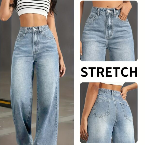 Newness Everyday Icon High-Waist Jeans: Flattering high-waist jeans in a variety of washes and sizes, showcasing a stylish and versatile fit.