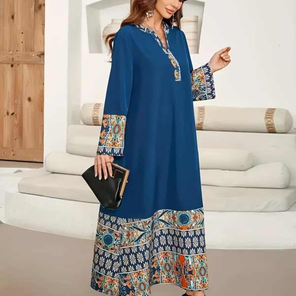 Casablanca Floral Abaya Dress: A stunning modern abaya dress, featuring a vibrant floral print. This modest fashion piece is perfect for any occasion.