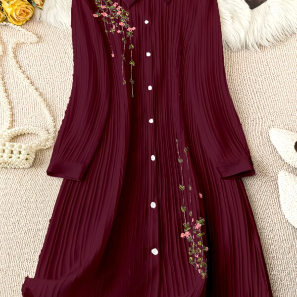 Newness Serene Bloom Floral Shirt Dress A stunning flowy floral shirt dress perfect for any occasion Shown in a flattering A line silhouette