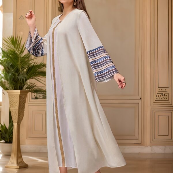 Effortless chic Casablanca Geometric Abaya in spring/summer style, perfect for any occasion.