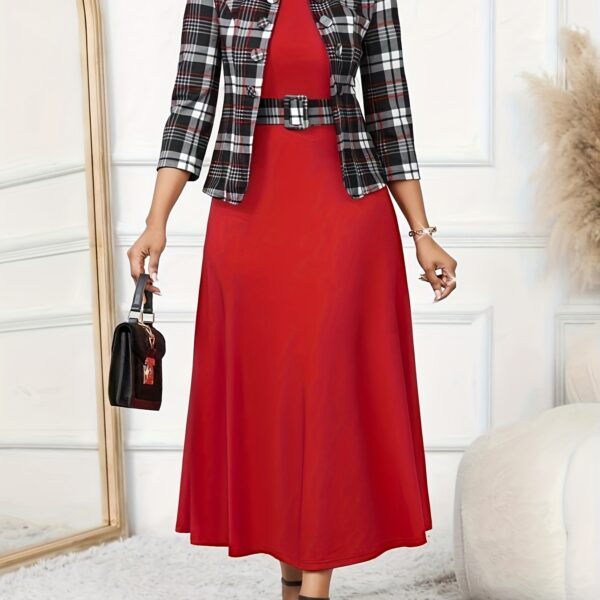 Newness Swirl Print Midi Dress and Jacket Set Chic midi dress and matching jacket in an elegant swirl print Perfect for a special occasion or everyday wear