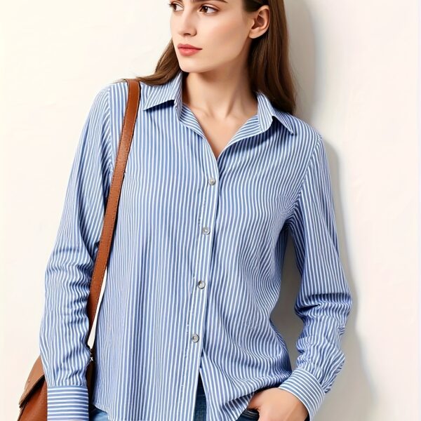 Effortless Elegance Striped Shirt from Newness. A stylish and versatile striped shirt perfect for any occasion.