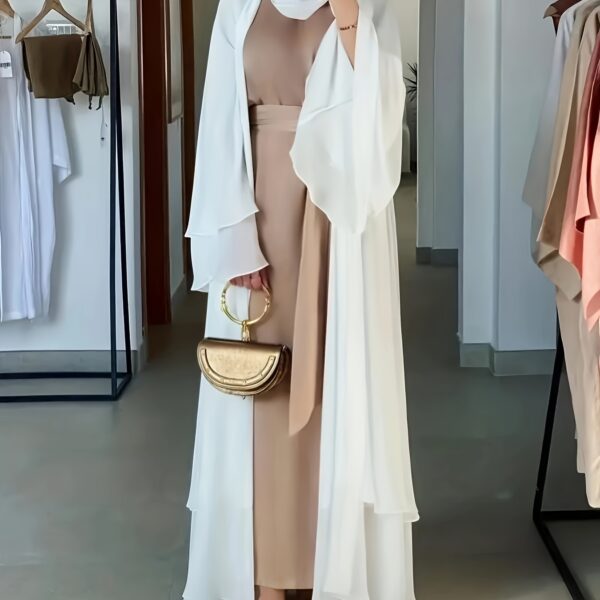 Effortlessly elegant Serene Serenity Muslim Long Robe in flowing fabric, perfect for any occasion.