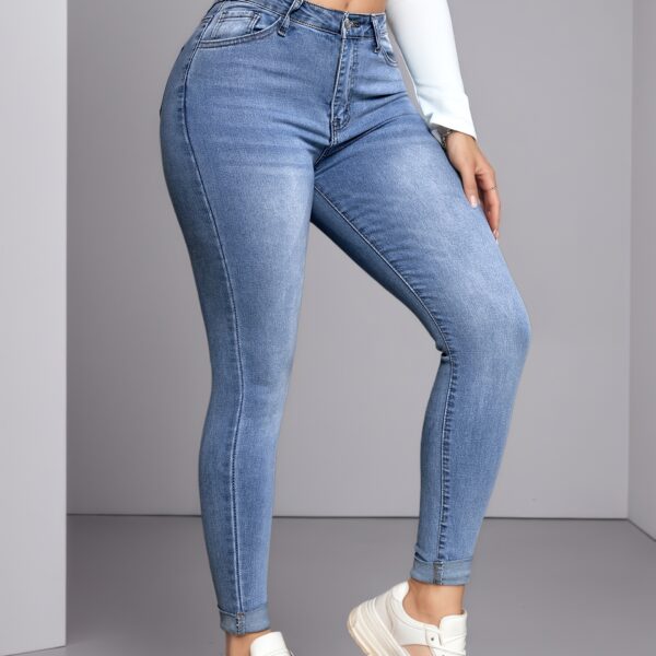 Flatlay image of Newness's Curated Slim Fit Jeans, showcasing the perfect slim fit and stylish details.