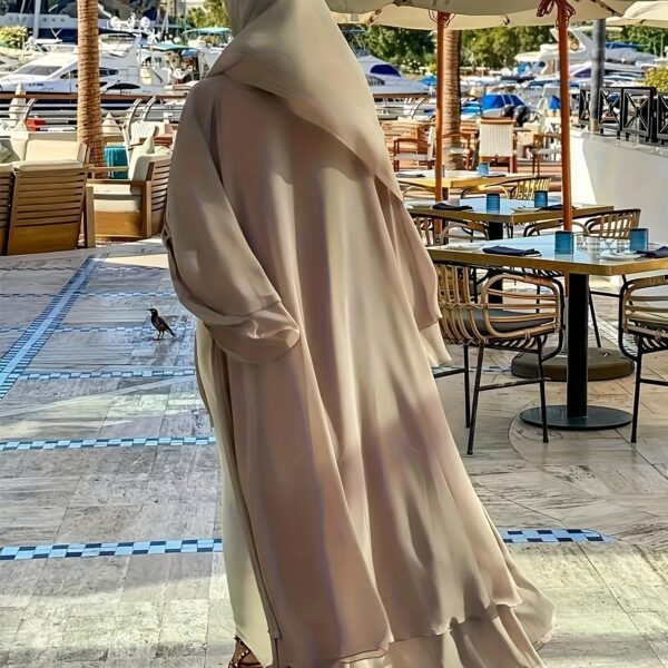 Effortlessly elegant Serene Serenity Muslim Long Robe in flowing fabric, perfect for any occasion.