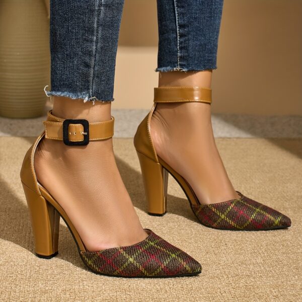 Newness Sunset Stroll Ankle Strap Heels: Elegant ankle strap heels in a sunset-inspired color, perfect for elevating your style.
