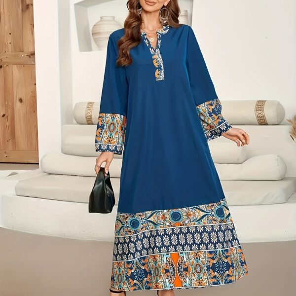 Casablanca Floral Abaya Dress: A stunning modern abaya dress, featuring a vibrant floral print. This modest fashion piece is perfect for any occasion.