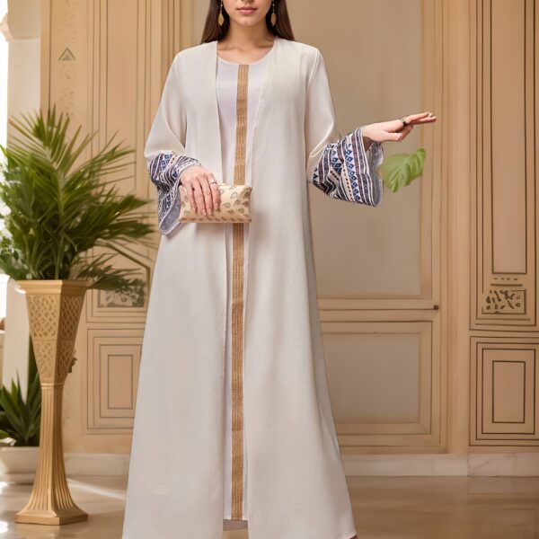 Effortless chic Casablanca Geometric Abaya in spring/summer style, perfect for any occasion.