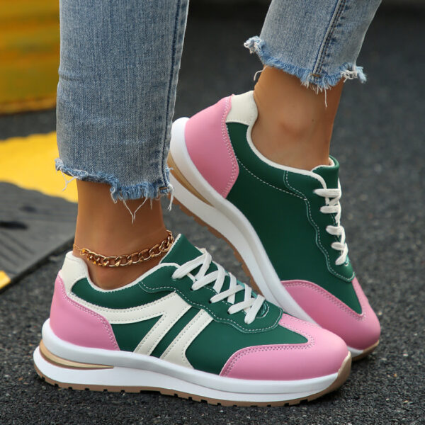 Newness City Walk Lace-Up Sneakers in white, showcasing their stylish and comfortable design. Perfect for everyday wear.