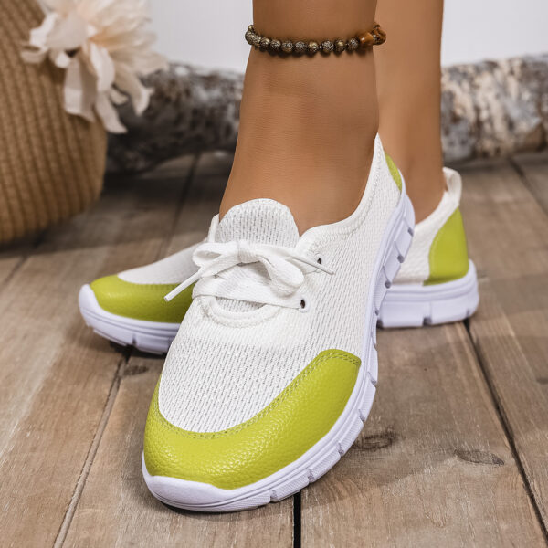 Newness Spring Stroll Color-Block Sneakers: A stylish and comfortable pair of color-block sneakers, perfect for spring. Features a vibrant color design and a fashionable silhouette.