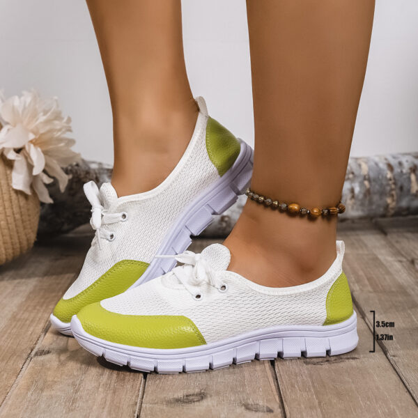 Newness Spring Stroll Color-Block Sneakers: A stylish and comfortable pair of color-block sneakers, perfect for spring. Features a vibrant color design and a fashionable silhouette.