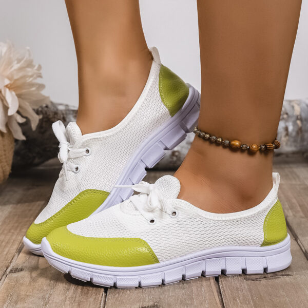 Newness Spring Stroll Color-Block Sneakers: A stylish and comfortable pair of color-block sneakers, perfect for spring. Features a vibrant color design and a fashionable silhouette.