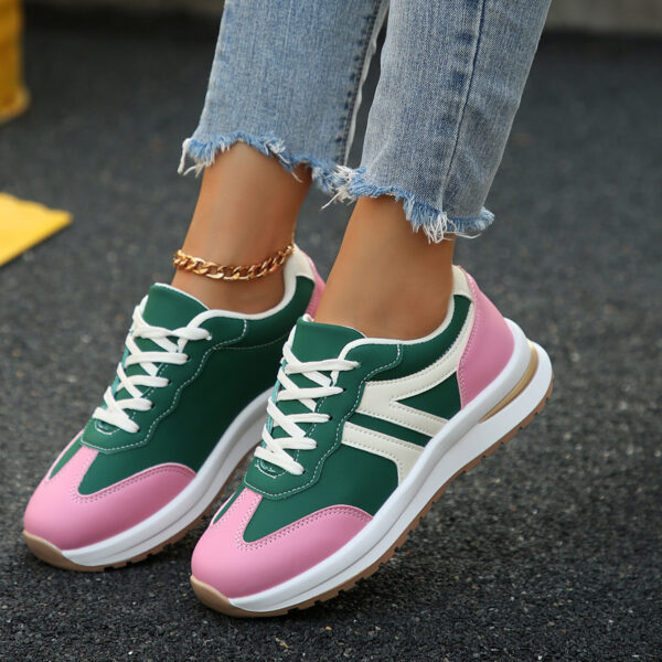 Newness City Walk Lace-Up Sneakers in white, showcasing their stylish and comfortable design. Perfect for everyday wear.