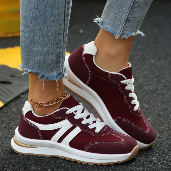 Newness City Walk Lace-Up Sneakers in white, showcasing their stylish and comfortable design. Perfect for everyday wear.