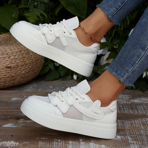 Newness Elevated Comfort Platform Sneakers in white, showcasing their stylish design and comfortable platform sole, perfect for everyday wear, the office, or formal events.