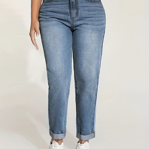 Flatlay showcasing Newness's Effortless Chic Elastic Waist Jeans in multiple washes, highlighting the comfortable elastic waistband and flattering fit.