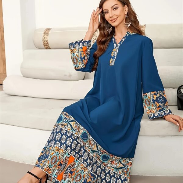 Casablanca Floral Abaya Dress: A stunning modern abaya dress, featuring a vibrant floral print. This modest fashion piece is perfect for any occasion.