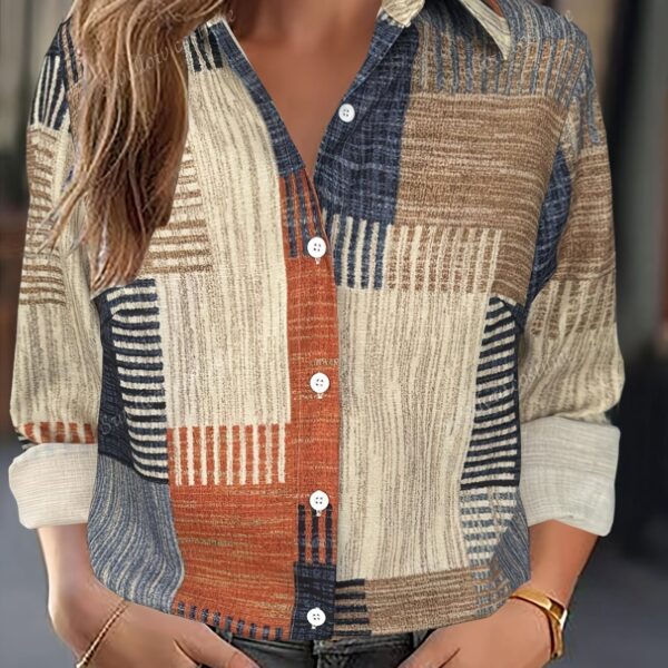 Newness Autumnal Plaid Button-Up Shirt: A stylish button-up shirt in a fall-inspired plaid pattern, perfect for layering or wearing on its own.