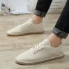 Newness Linen Rope Sole Shoes Handcrafted stitching breathable linen and a comfortable rope sole Effortless style for every day