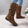 Newness Serene Sunset Pleated Long Boots Elegant long boots in sunset hues featuring a pleated design