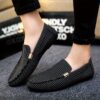 Newness Cairo Nights Striped Slip On Loafers in navy and white Breathable mesh upper comfortable rubber sole perfect for spring summer autumn or winter