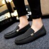 Newness Cairo Nights Striped Slip On Loafers in navy and white Breathable mesh upper comfortable rubber sole perfect for spring summer autumn or winter