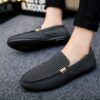 Newness Cairo Nights Striped Slip On Loafers in navy and white Breathable mesh upper comfortable rubber sole perfect for spring summer autumn or winter