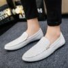 Newness Cairo Nights Striped Slip On Loafers in navy and white Breathable mesh upper comfortable rubber sole perfect for spring summer autumn or winter