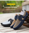 Navy blue MAINALUN Mens Fabric Loafers breathable and non slip perfect for any occasion