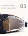 Navy blue MAINALUN Mens Fabric Loafers breathable and non slip perfect for any occasion
