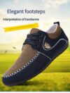 Navy blue MAINALUN Mens Fabric Loafers breathable and non slip perfect for any occasion