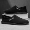 Newness Lian Di Mens Slip On Loafers in navy blue showcasing their breathable design and effortless style Perfect for any occasion