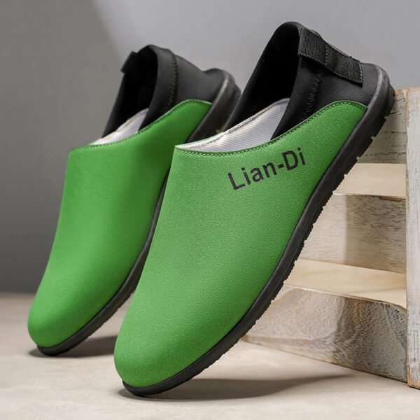 Newness Lian Di Mens Slip On Loafers in navy blue showcasing their breathable design and effortless style Perfect for any occasion