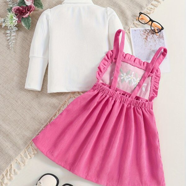 Adorable Bloomsbury Corduroy Dress Set for girls, perfect for spring, fall, or winter. Features a stylish corduroy dress and coordinating accessories.